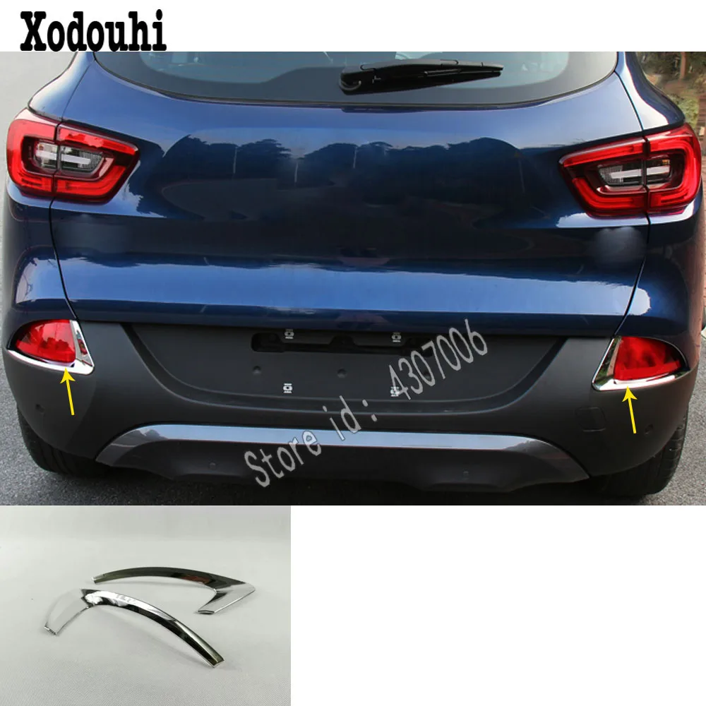 

For Renault Kadjar 2016 2017 2018 car sticker styling body detector trim back tail rear fog light lamp frame parts cover 2pcs