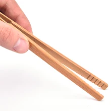 Pinzas de utensilio de té Kongfu de bambú con textura de Color madera de 14,5 cm de alta calidad