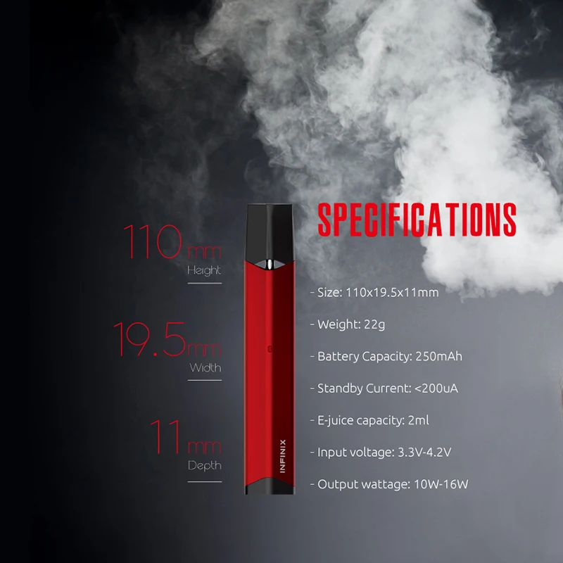 SMOK Infinix комплект 250 мАч встроенный аккумулятор 2 мл Pod электронная сигарета Vape