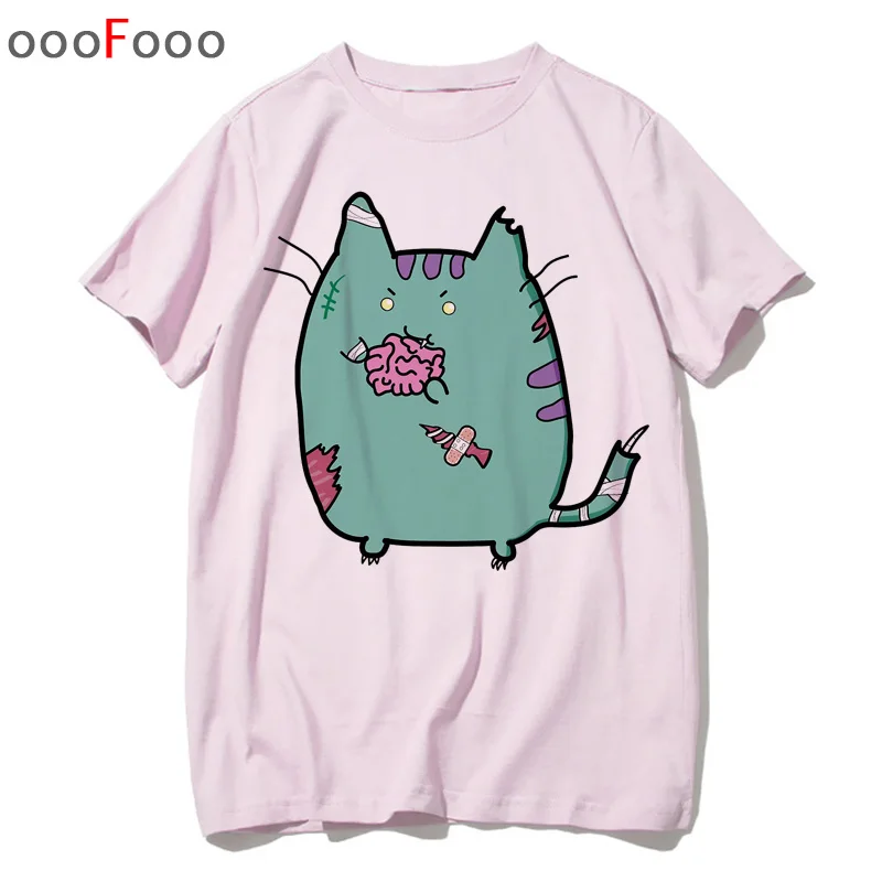 Pusheen женские футболки с рисунком кота женская футболка Топ Футболка kawaii корейского размера плюс 90s harajuku Повседневная графическая