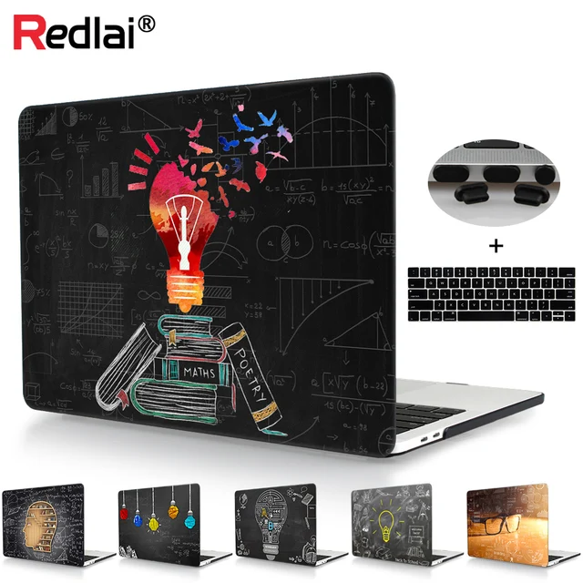 Redlai Blackboard Innovative Lamp Laptop Case For Apple Macbook Pro Retina 12 13.3 15 New Air 13 A1932 Case New Pro 13 Touch bar