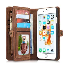 CaseMe Luxury Brand Flip Leather Cover Wallet Fundas Capinha Coque Case for Apple iPhone 6 6S S 7 Plus Case iPhone6 7Plus Case