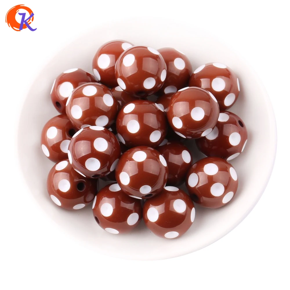 

Cordial Design 100Pcs/Lot Brown 20MM Resin Polka Dot Beads Resin Round Chunky Beads For Chunky Jewelry CDBD-601064