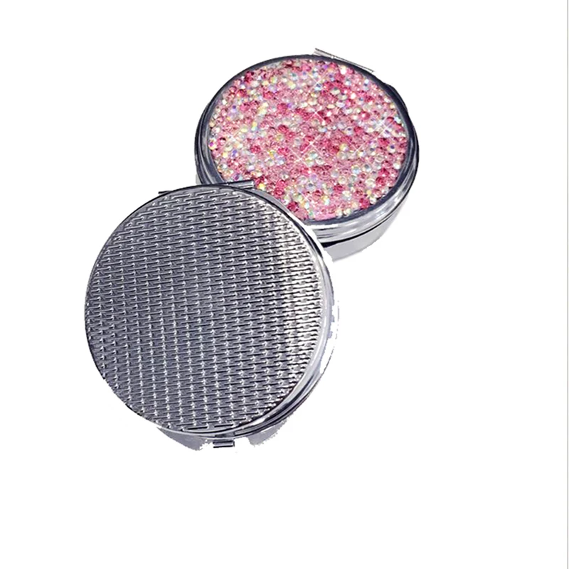 Diamond-studded Portable Jewelry Box Mini Stainless Steel Ring Earrings Bracelets Necklaces Medicine Gift Organizer Storage Box