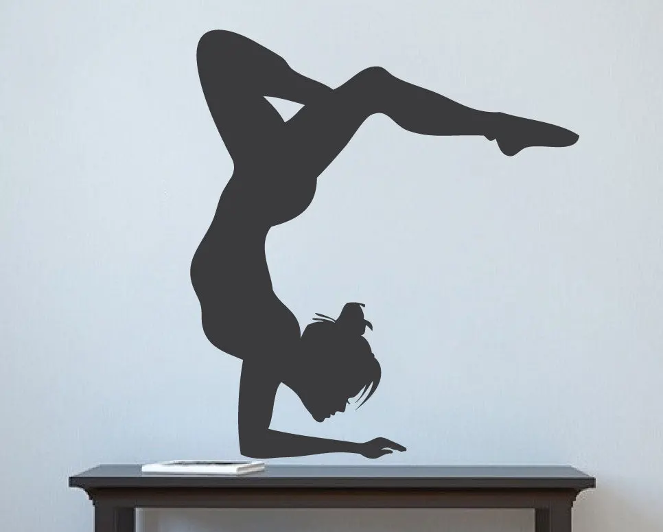 Gymnastics Wall Decal Elegant Girl Gymnast Vinyl Stickers For Kids