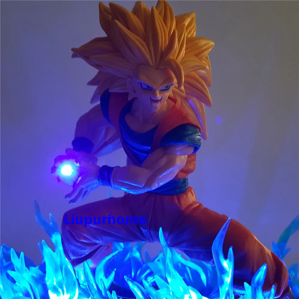 Dragon Ball лампа DBZ Goku Супер Saiyan 3 синий огонь светодиодные ночники Dragon Ball Супер Kakarotto Goku DIY детская настольная лампа MY1