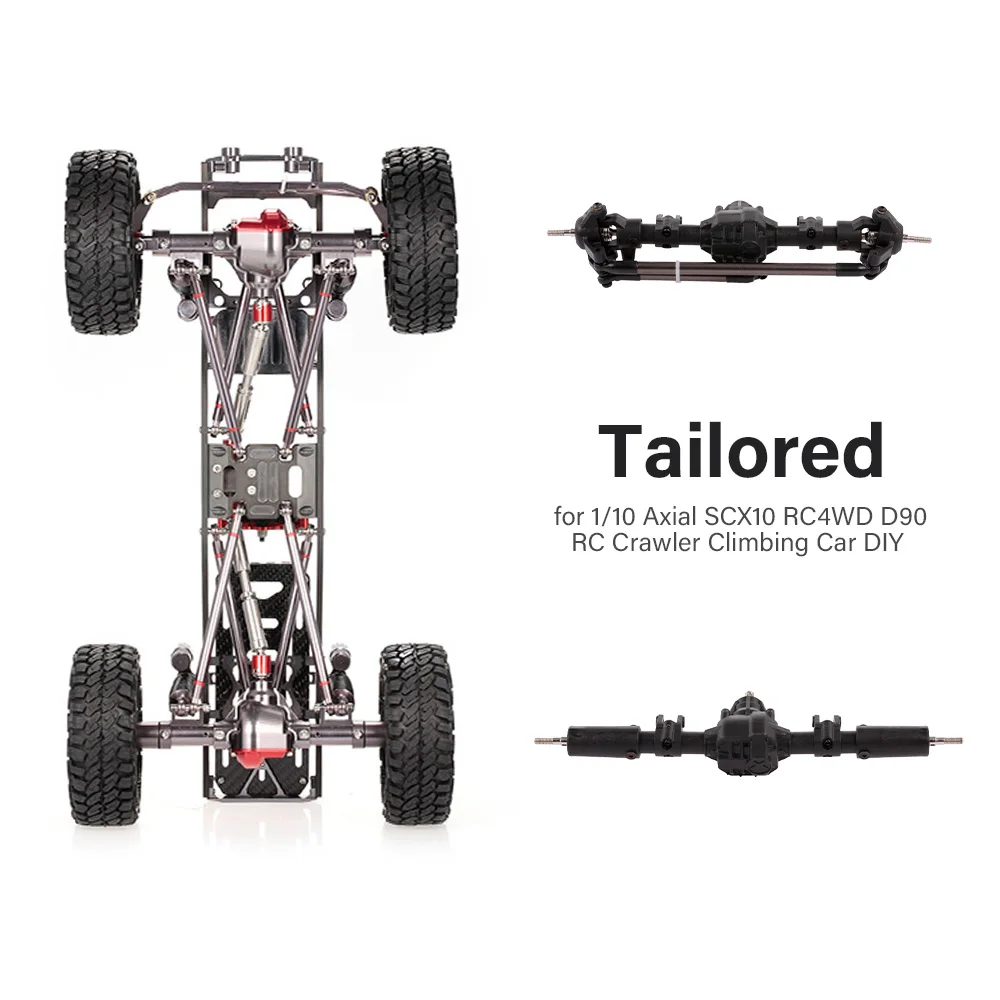 

1/10 Metal Front & Rear Bridge Axle Shaft Transmission Bridge with Differential for Axial SCX10 RC4WD D90 RC Crawler Car