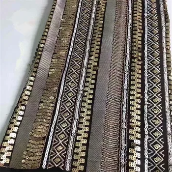 

High Quality 5 yards French Lace Fabric With Sequins Nigerian Laces Fabrics latest African Tulle Lace Fabric For WeddingHX1460-1