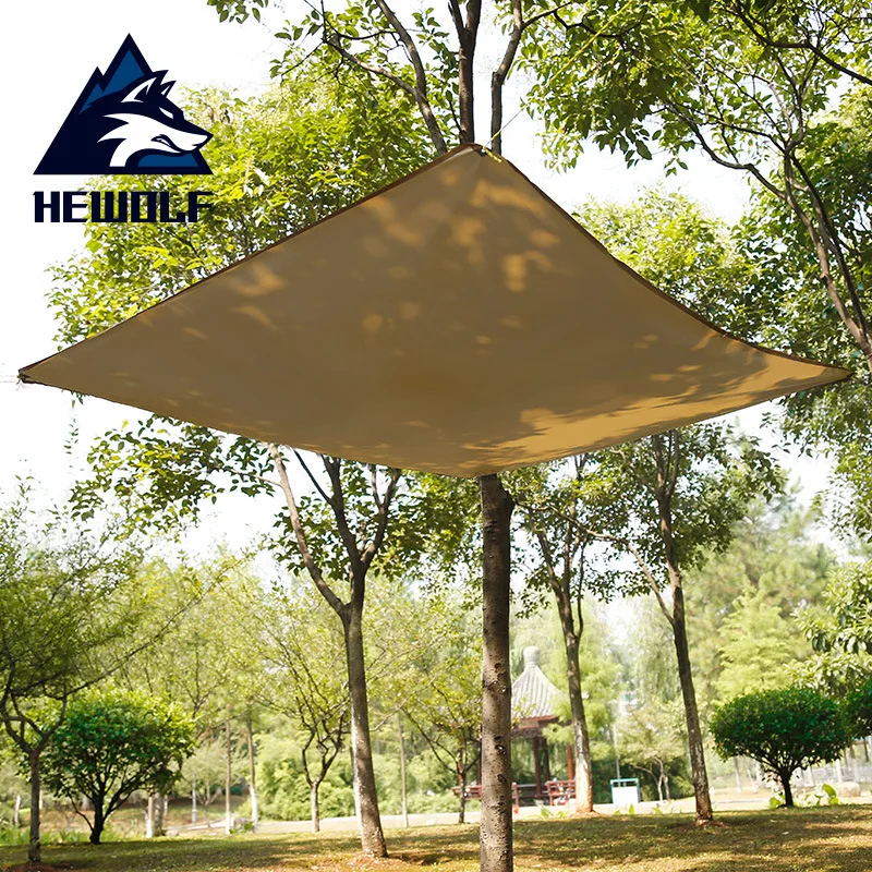 

Outdoor Camping Awning Tent 195*195cm Waterproof Sunscreen Ultra-light Rain Fly Tarp Sun Shelter Beach Mat Tent Shade Sunshade