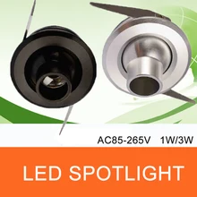 Мини светодиодный потолочный светильник для шкафа, светодиодный встраиваемый Точечный светильник, включает светодиодный драйвер 1 Вт 3 Вт 85-265 в для шкафов, мебели, гостиной, бара, витрины