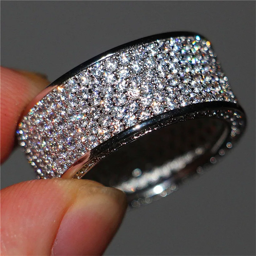 Роскошное модное 925 пробы Серебряное кольцо с драгоценным камнем 320 шт. кольцо с искусственным бриллиантом подарок для женщин