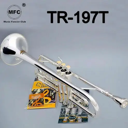 Bach Stradivarius Профессиональный Bb Труба TR 197T посеребренные Музыкальные инструменты