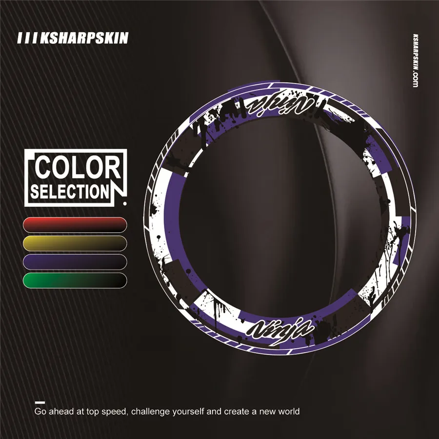 

4 X Thick Edge Outer Rim Sticker Stripe Wheel reflective Decals Fit KAWASAKI ninja