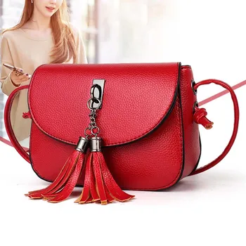 

1 Pcs Women Shoulder Crossbody Bag PU Leather Tassel Fashion for Mobile Phone Money Best Sale-WT