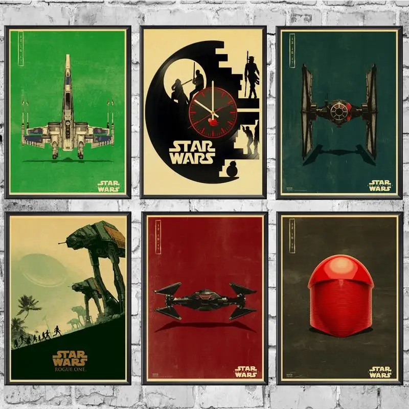 

Movie Poster Star War Retro Poster Prints High Quality Wall Stickers For Living Room Home Decoration