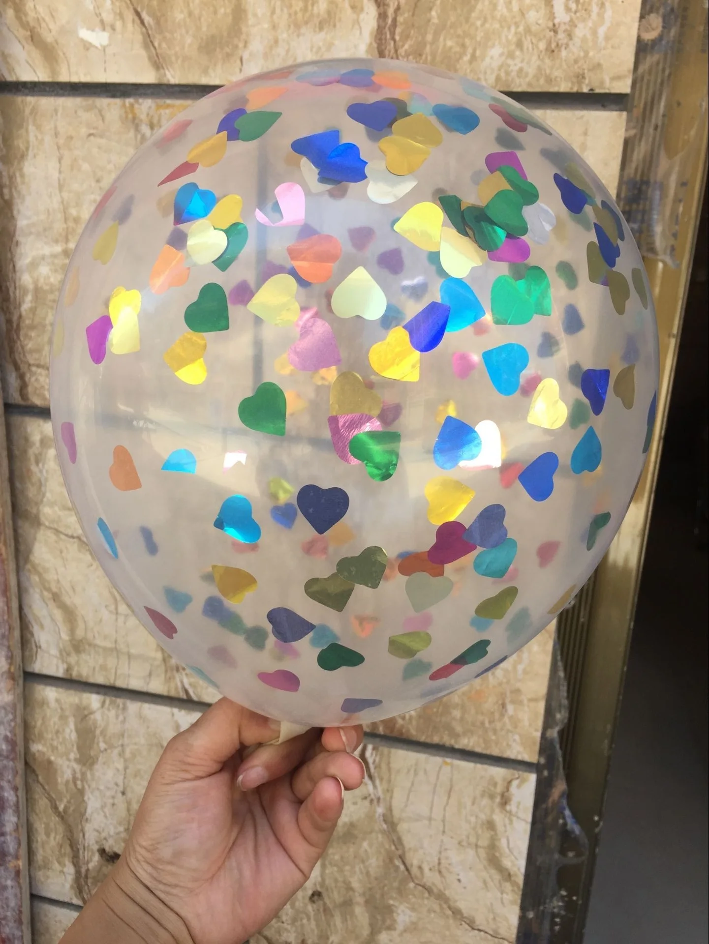 5 шт. 12 дюймов прозрачные конфетти латексные воздушные шары прозрачный шар для украшения свадьбы счастливый день рождения, детский душ вечерние принадлежности - Цвет: heart mix color