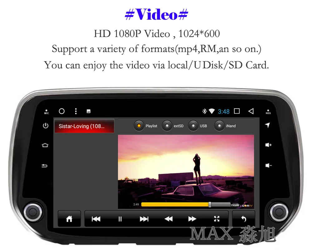 Best MAX Android 8.1 Car DVD Player for Hyundai Santa Fe 2018 Car Radio RDS SWC GPS Navigation System Free Maps Bluetooth Call/Music 5