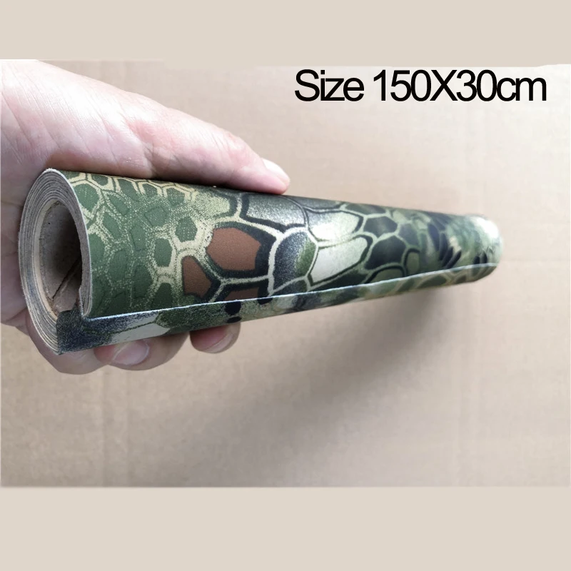 

DIY camouflage waterproof tape One side sticky retractable self-viscoelastic adhesive cloth Hunting cover Size 150X30cm per roll