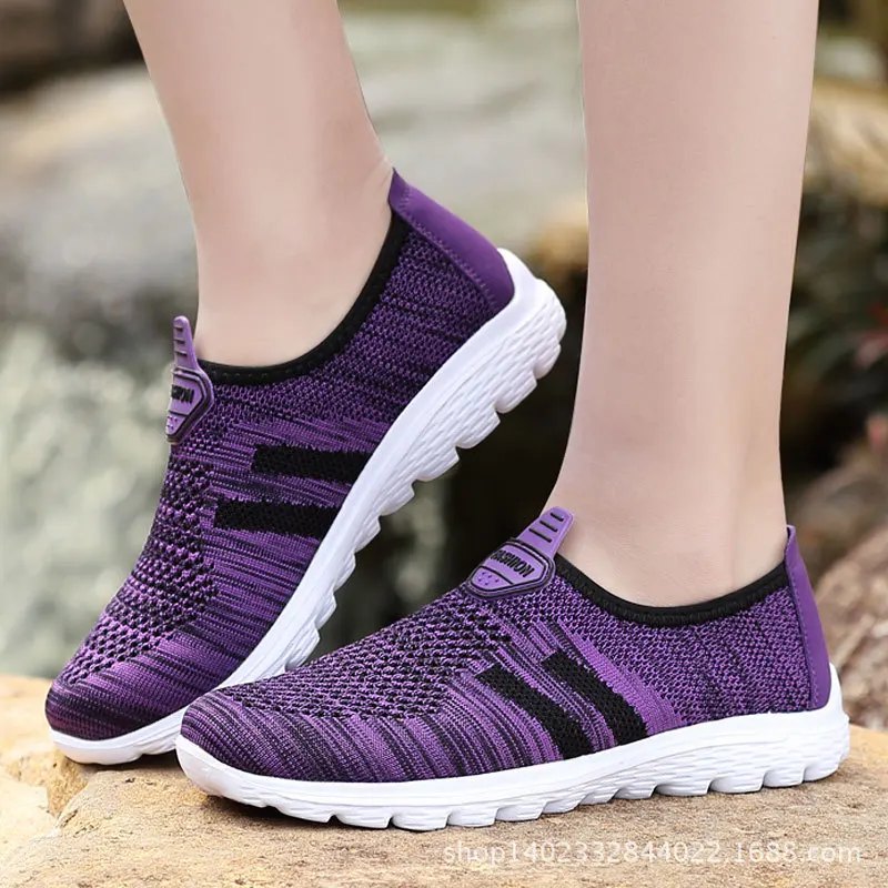 Летняя модная прогулочная обувь для молодых девушек. Удобные и красивые модные модели обуви для влюбленных W20 - Цвет: purple