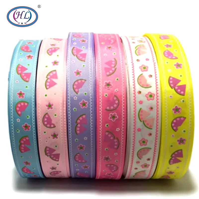 

HL 25MM Width 10 Meters/lot Printed Watermelon Grosgrain Ribbons For Wedding Decorative Gift Wrap DIY Hair Accessories