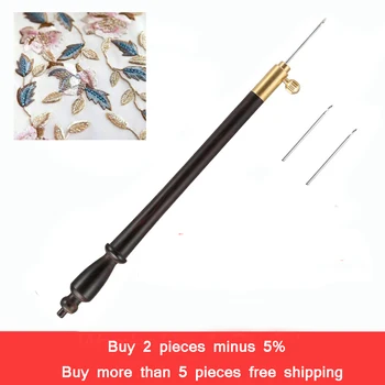 

Natural Purple Sandalwood Tambour Crochet Hook with Needles French Crochet Embroidery Beading Hoop Sewing Tool Set DIY Craft