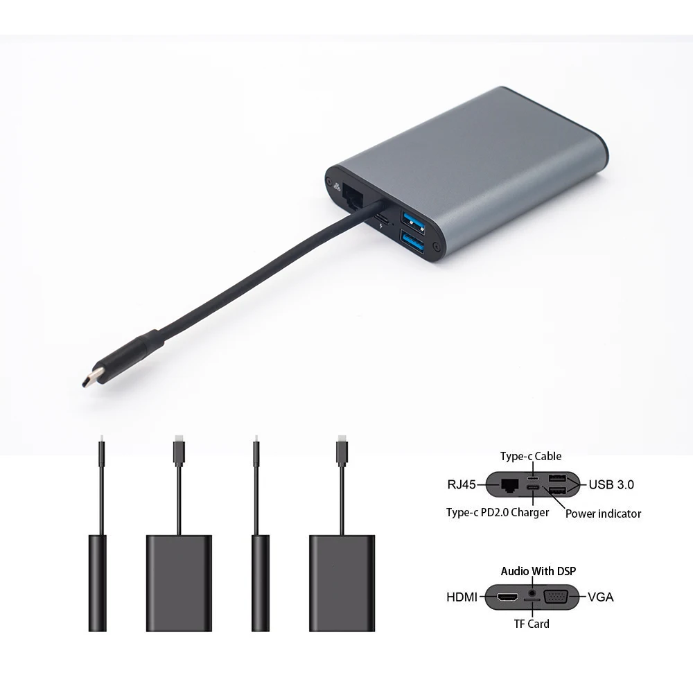 USB C Hub with 4K HDMI, VGA, USB 3.0 Ports AAM Online