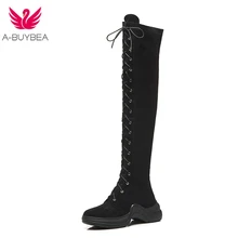 Sexy Lace Up Over Knee Boots Women Rome Style Boots Women Flats Shoes Woman Real Suede Long Boots Winter Thigh High Boots Sexy Lace Up Over Knee Boots Women Rome Style Boots Women Flats Shoes Woman Real Suede Long Boots Winter Thigh High Boots