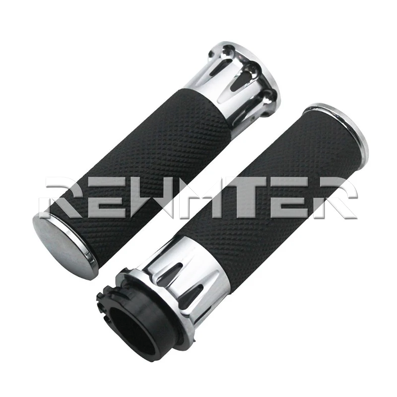 1-25mm-Pair-Black-Chrome-Motorcycle-Parts-CNC-Aluminum-Edge-Handlebar-Hand-Grips-For-Harley-Sportster (2)