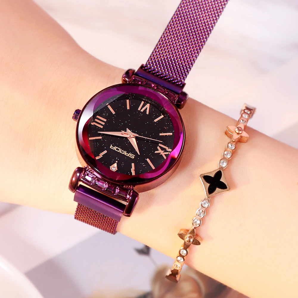 

2018 Magnetic Bracelet Luxury Crystal Women Watches Roman Numerals Creative Ladies Watch Rose Gold Girl Female Clock reloj mujer