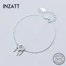 INZATT, настоящее 925 пробы, серебряный, Ловец снов, перо, прелестный браслет, хорошее ювелирное изделие для женщин, для помолвки, вечерние, аксессуары, подарок