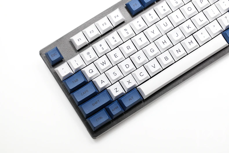  dsa white blue colorway Dye Sub Keycap Set PBT plastic for keyboard gh60 xd60 xd84 cospad tada68 rs