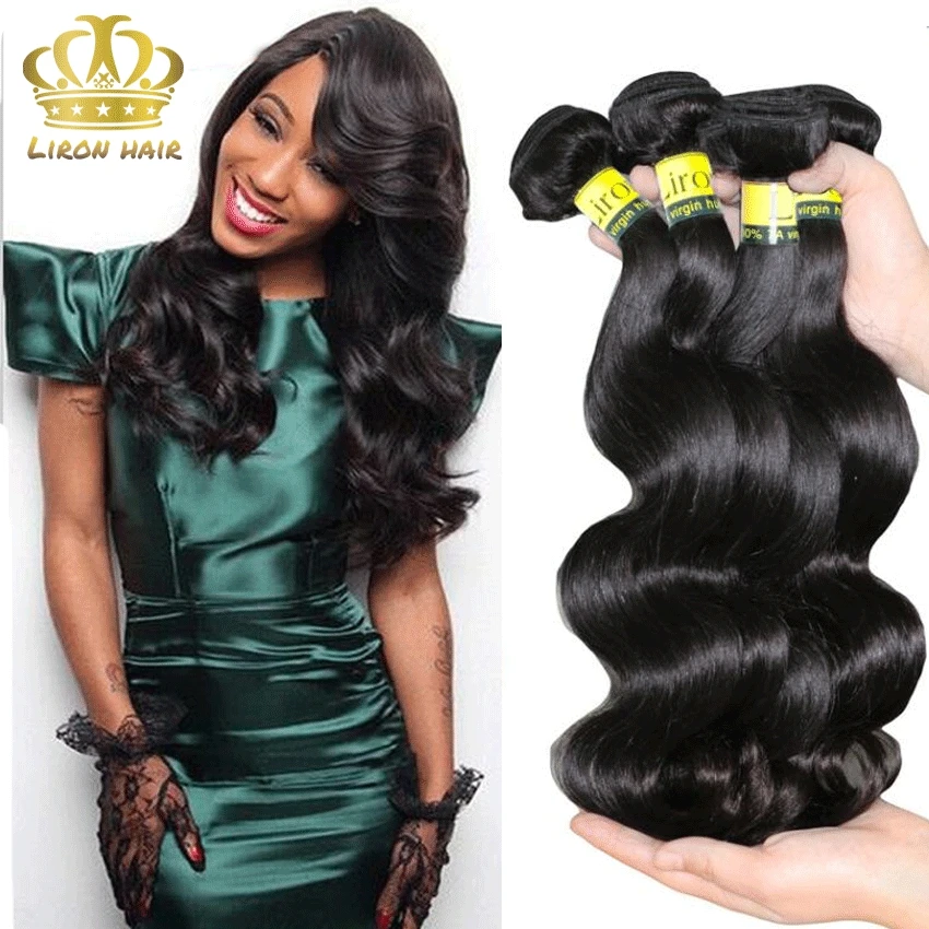

Peruvian Body Wave 4 Bundles Rosa Hair Products Peruvian Virgin Hair Bodywave Unprocessed Grade 8A Beach Wavy Nadula Hair Black