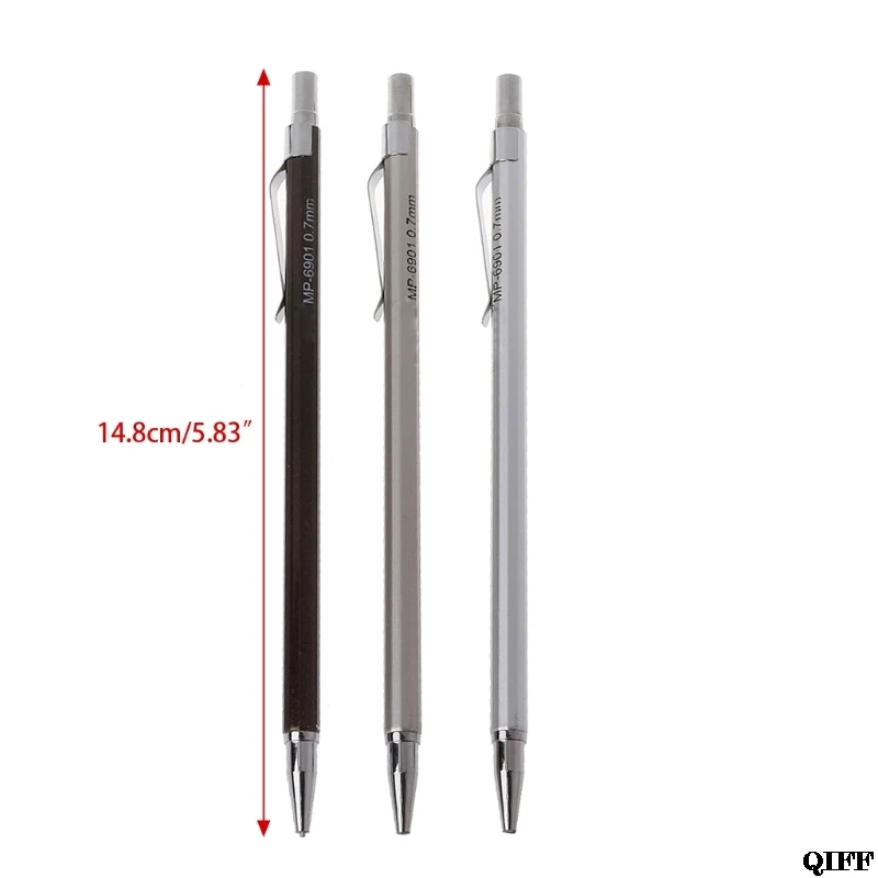 Прямая поставка и 3 шт 0,7 мм автоматический карандаш для офиса и школы металлические ручки поставки механический карандаш APR28