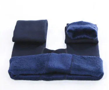 Высококачественные бархатные леггинсы, зимние, размера плюс, флисовые, высокие, тянущиеся, одноцветные, хорошо тянущиеся, женские брюки ouc242 Aidayou - Цвет: Deep Blue