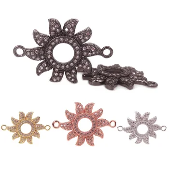 

10Pcs Gold/Silver/Black/Rose Gold Color Sunflower Connector Link Charms Beads Fit for Bracelet Making DIY Jewelry Acessories