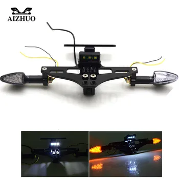 

Motorcycle License Plate Holder Turn signal lights for KAWASAKI z900 z 900 yamaha r1 cbr 300r z750 2006 cbf 125 suzuki gsxr 600