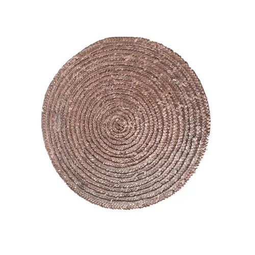 

5pcs Woven Straw Mat Coasters Insulated Table Accessories Placemat For Dining Table Round Woven Tablemat Kitchen Dinner Colorful