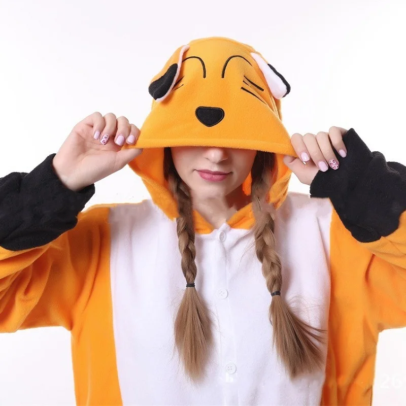 Для женщин мужчин лиса Sleepsuit Kugurumi Onsie для взрослых пижамы Зима животных Onesie