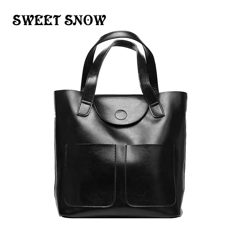 

Genuine Leather handbags Oil wax leather Real Leather women handbags fashion Portable shoulder messenger bags composite bags