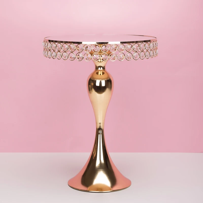  Silver Golden Crystal Cake Stand Electroplating Mirror Face Home Wedding Party Decor Cupcake Stand 