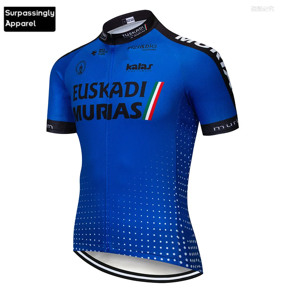 

2019 UCI TEAM Blue EUSKADI Cycling Jersey Summer Ropa Ciclismo MTB Mens Summer Quick-dry Pro Bike Jersey Tops Maillot Shirts