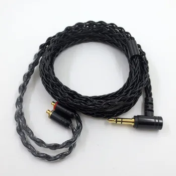 

2018 new 2.5mm/3.5mm audio plug 8 core single crystal copper plated silver MMCX upgrade earphone cable for SE215 SE535 SE846