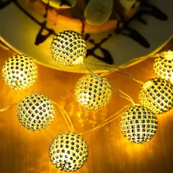 10 светодиодный фея 5 см мозаика алмаз шар света строки Luminaria 1,5 м светодиодный Декор для Рождественский Венок Свадебные gerlyanda 2019