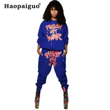 S-XXL Plus Size Black Letter Print Tracksuit Women Two Piece Set Spring Streetwear Top and Pants Set Suit Casual 2 Piece Set S-XXL Plus Size Black Letter Print Tracksuit Women Two Piece Set Spring Streetwear Top and Pants Set Suit Casual 2 Piece Set