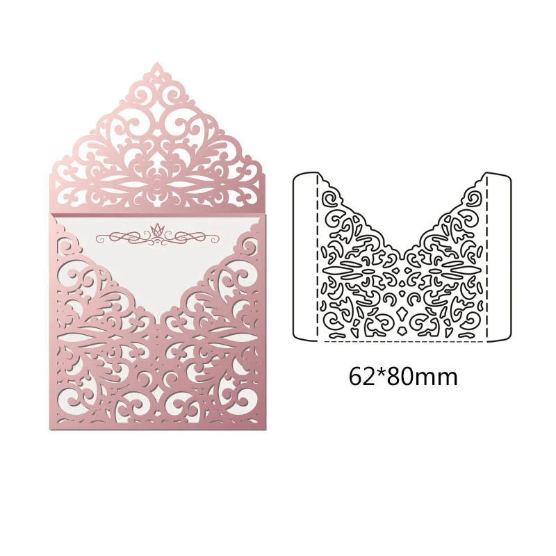 

Lace envelope Metal Cutting Dies Stencil Pattern DIY Scrapbooking Die Cuts Album Paper Cards Embossing Crafts Greeting Card 1PC