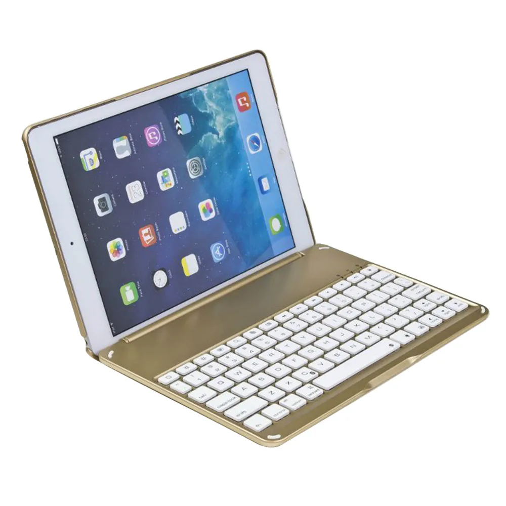 

OMESHIN Ultra Aluminum Bluetooth Keyboard With Leather Case Cover Support iOS Windows Android System Keybord For Ipad / Ipad Air