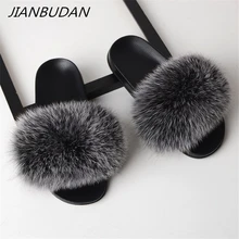 JIANBUDAN Fluffy Flat home shoes 2019 Women's Furry Slippers Ladies Cute Plush Fox Hair Fluffy Slippers Women's Fur Slippers JIANBUDAN Fluffy Flat home shoes 2019 Women's Furry Slippers Ladies Cute Plush Fox Hair Fluffy Slippers Women's Fur Slippers