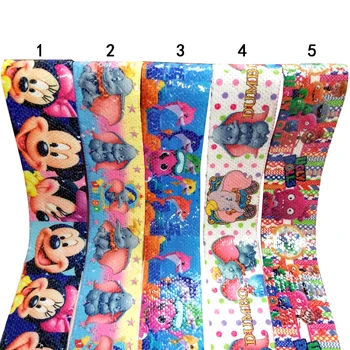 

Free shipping 5 yard custom ribbon cartoon printed sequin ribbon 27182