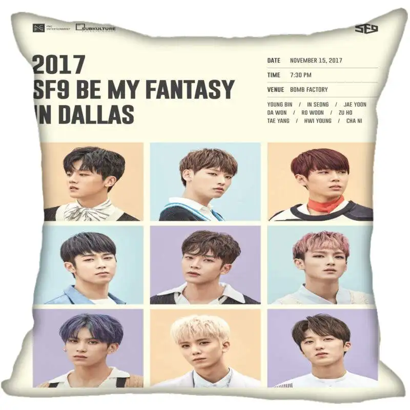

Korea-Pop SF9 Printing Square silk Satin Pillowcases 35x35cm,40x40cm One Side Printed Customize your image gift
