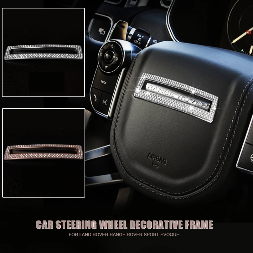 

2 Color Metal Car Steering Wheel Badge Decoration Frame Stickers Car-styling For Land Rover Range Rover Sport Evoque Accessories
